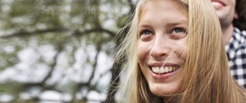 blond girl smiling
