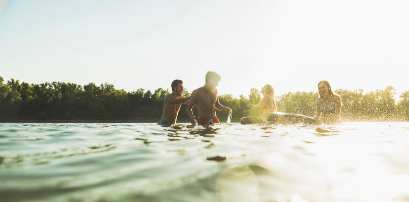 people on the water
