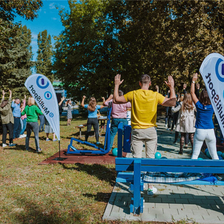 employees excercising in Croatia