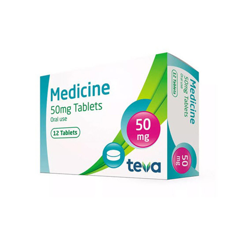 Teva Medicine 50mg tablets packaging