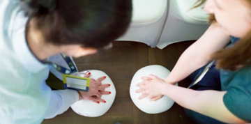 Women practicing cardiopulmonary resuscitation (CPR)