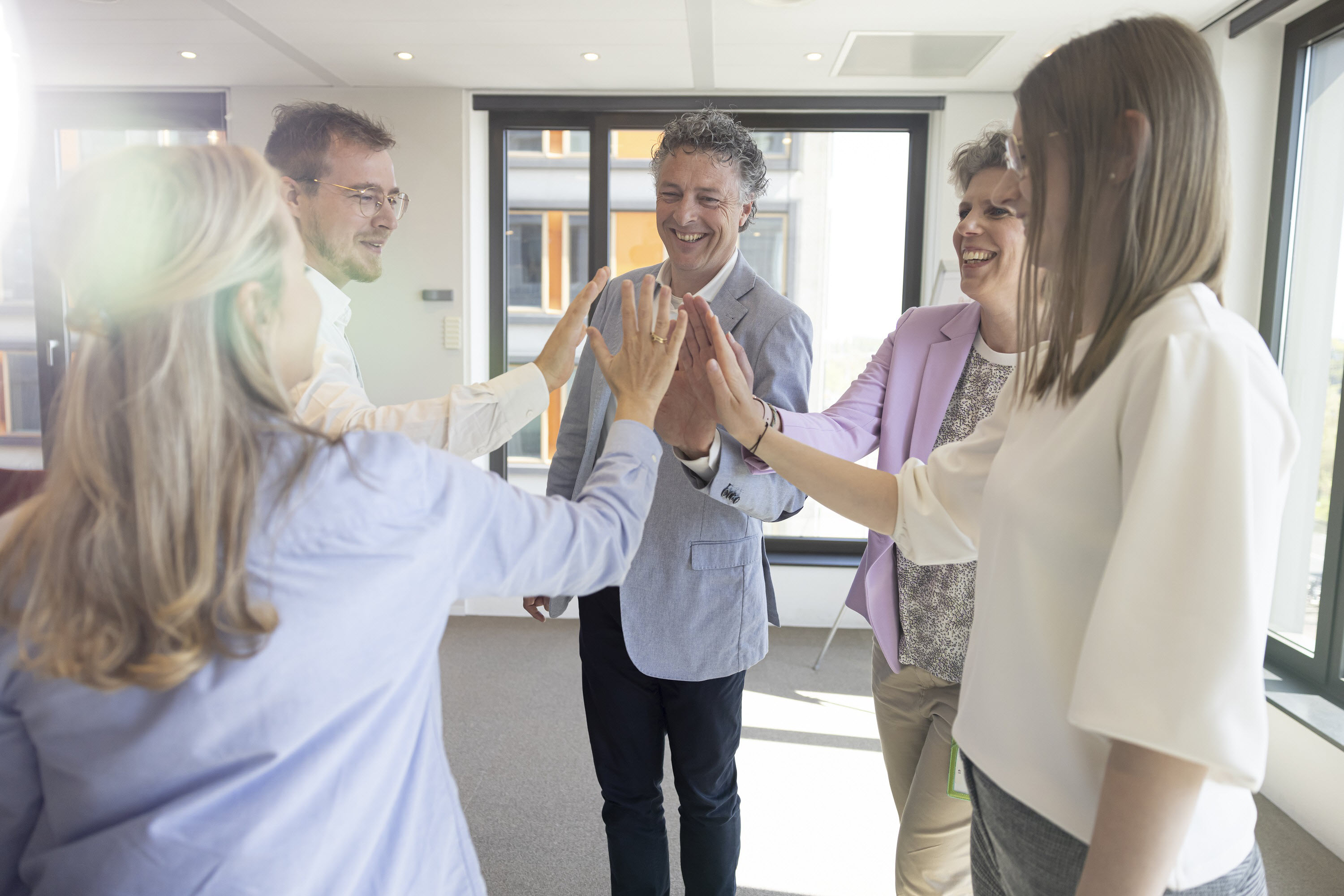Employees in a circle