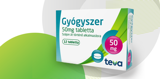 Gyógyszer 50 mg tabletta - Szájon át történő alkalmazásra - 12 tabletta - 50 mg - teva
