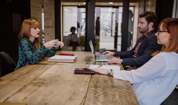 People having a meeting