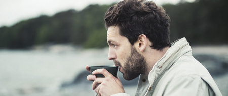 men drinking tea