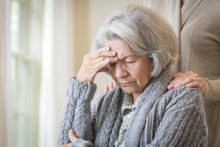 old woman with migraine