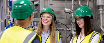 Employees in manufacturing facility Germany
