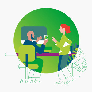 Coworkers chatting icon