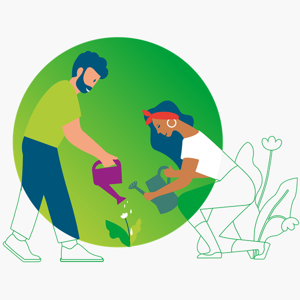 People gardening icon