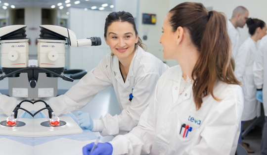 Teva employees in an Israel laboratory 