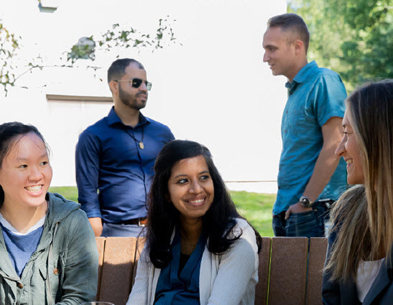Young people talking in a park