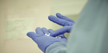 pills on the hands