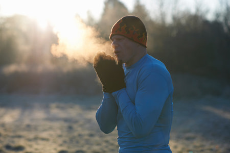 man exercising in cold weather