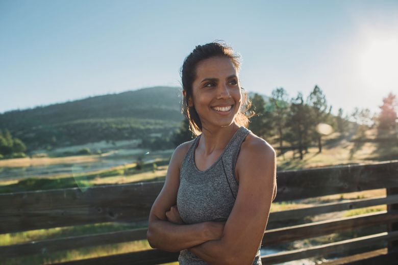 Girl smiling outside