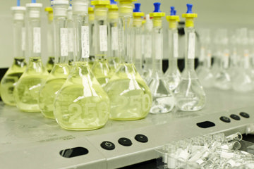 Yellow testing tubes
