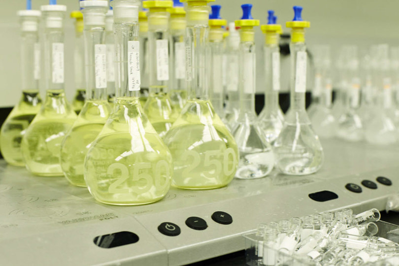 Yellow testing tubes